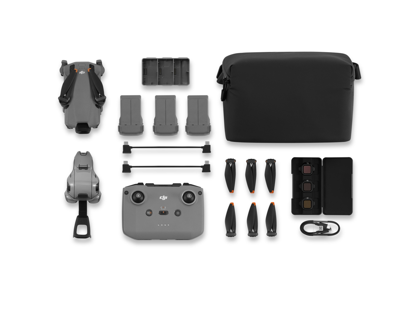DRON DJI Mini 5 Pro Fly More Combo, DJI RC-N3, 3 baterie obsah balení _ DRONPRO.jpg